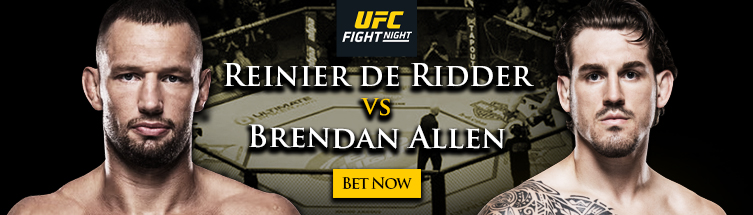 Bet on UFC Fight Night: de Ridder vs. Allen Online Bet on UFC Fight Night: de Ridder vs. Allen Online